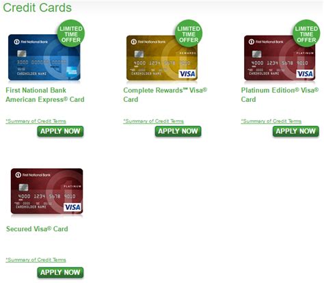 first national bank credit card application